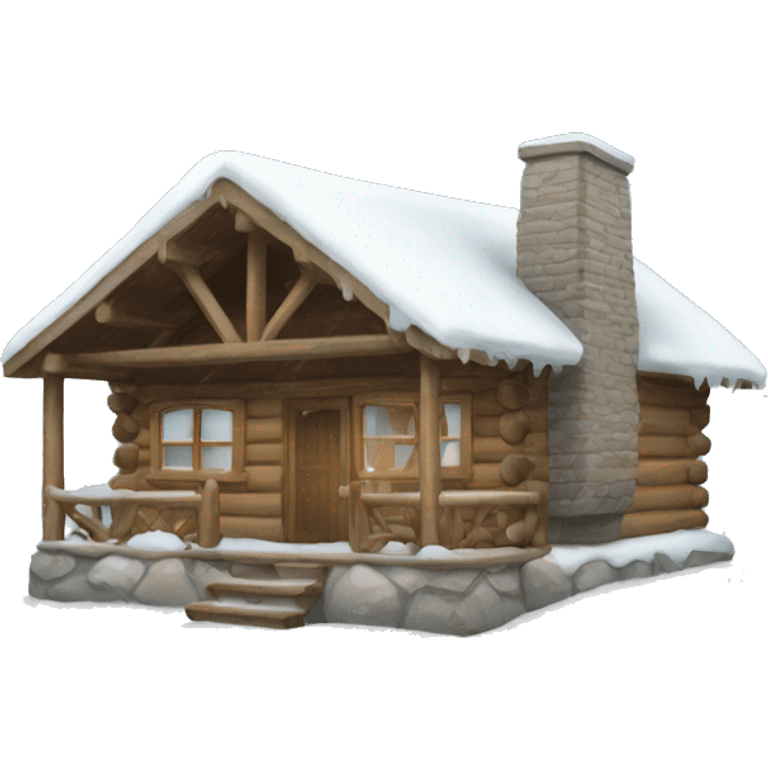 snowy cabin emoji