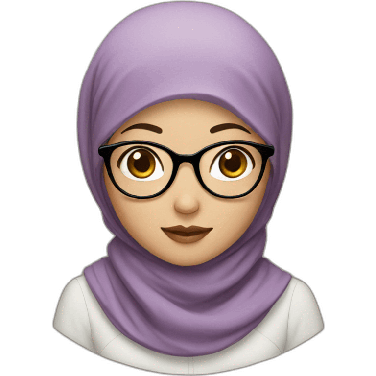 chinese hijabi girl with glasses emoji