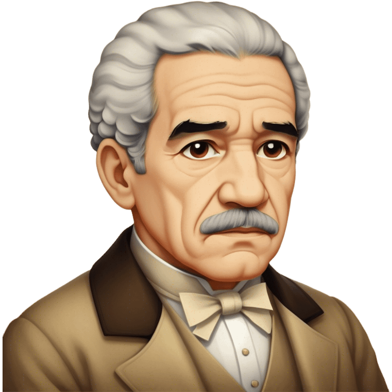 Cinematic Realistic Gabriel García Márquez Portrait Emoji, depicted as a visionary writer with a contemplative gaze in period attire, rendered with rich textures and warm literary lighting that captures his magical realism legacy. emoji