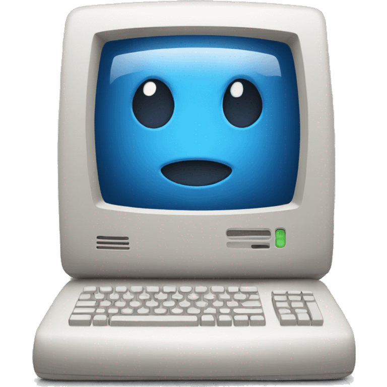 Computer with face emoji