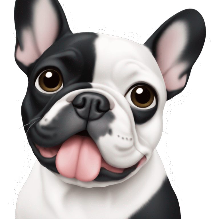 Black and white French bulldog emoji