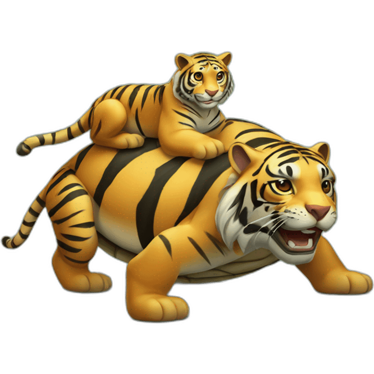 Tigre sur tortue emoji