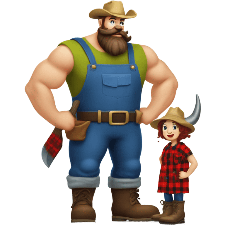 Paul Bunyan and babe the blue ox emoji