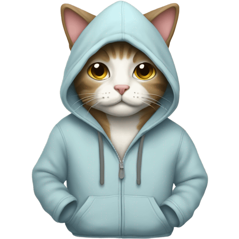 cat wearing a hoodie emoji