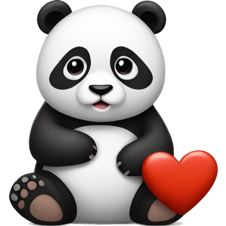 Panda with a heart emoji