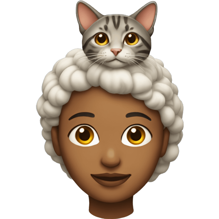 Woman with cat on head emoji