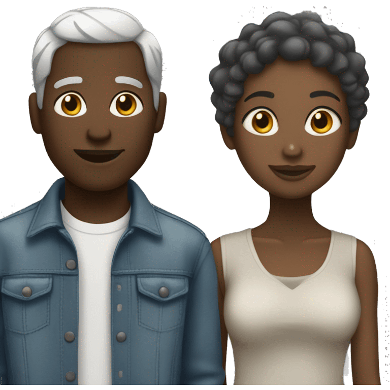 Black Girlfriend - White boy friend,  both with gray Hair emoji