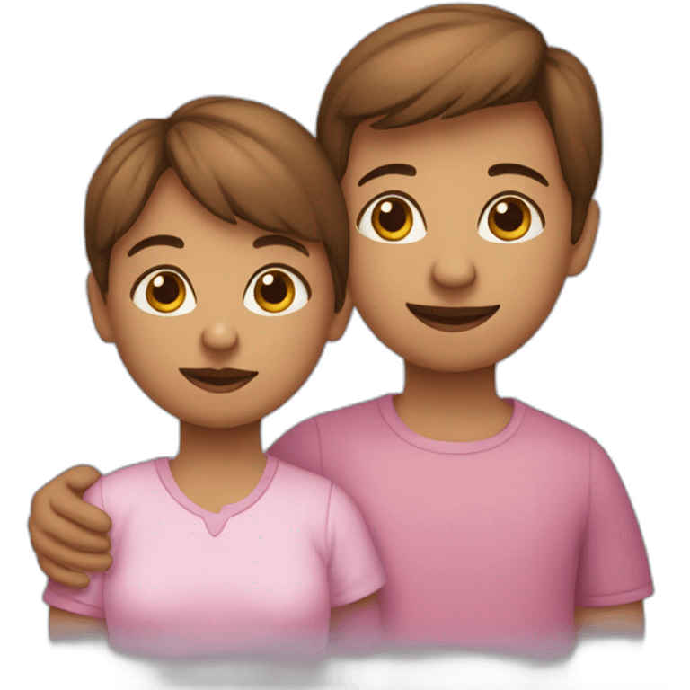 Deux personnes qui font un bébé emoji