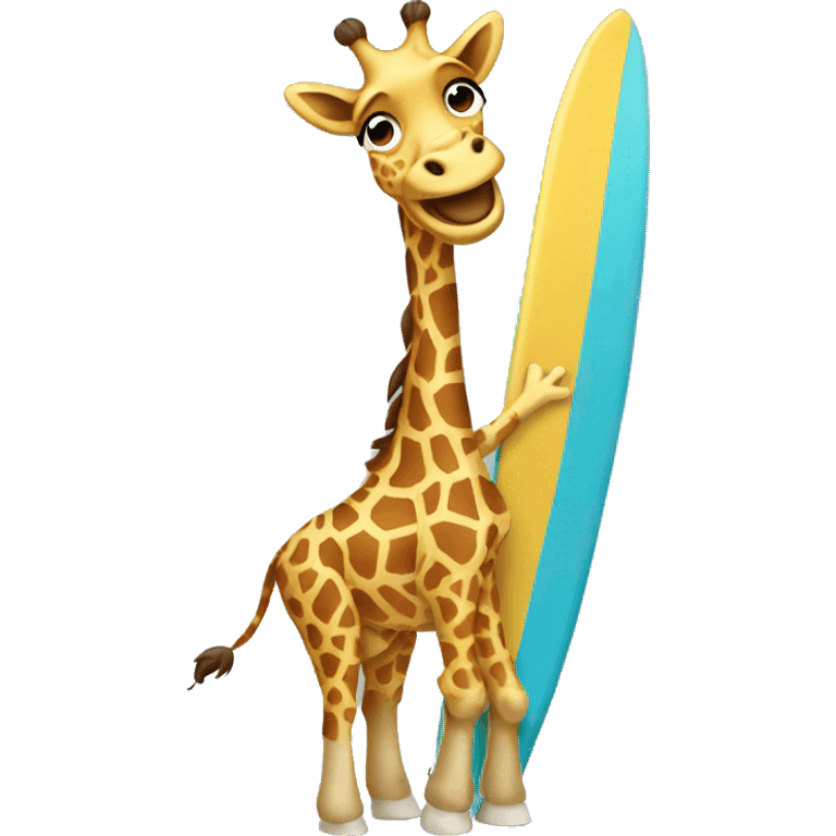 Surfing giraffe emoji