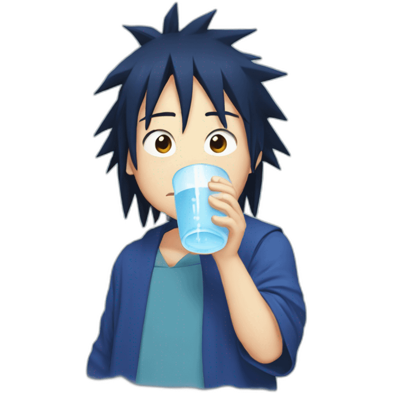 Sasuke drinking water emoji