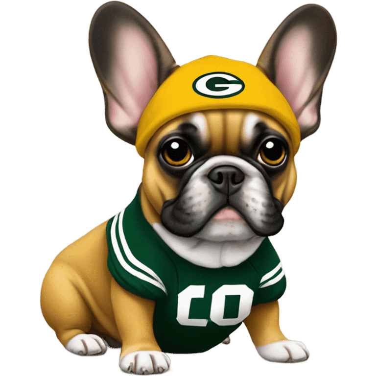 Fawn French bulldog packers fan  emoji