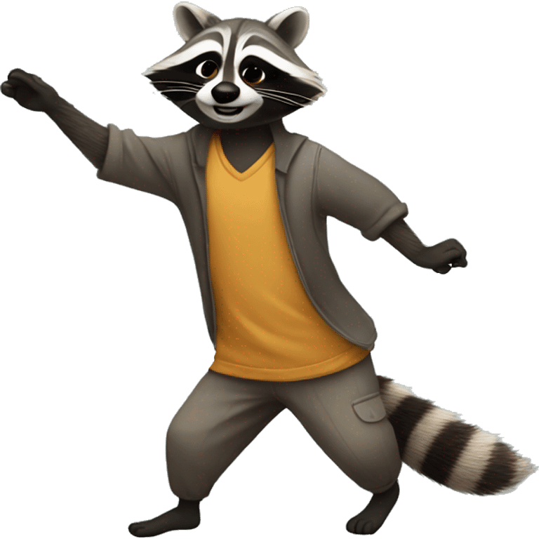 Raccoon dancing emoji