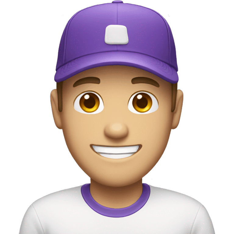 purple cap hat white guy smiling emoji