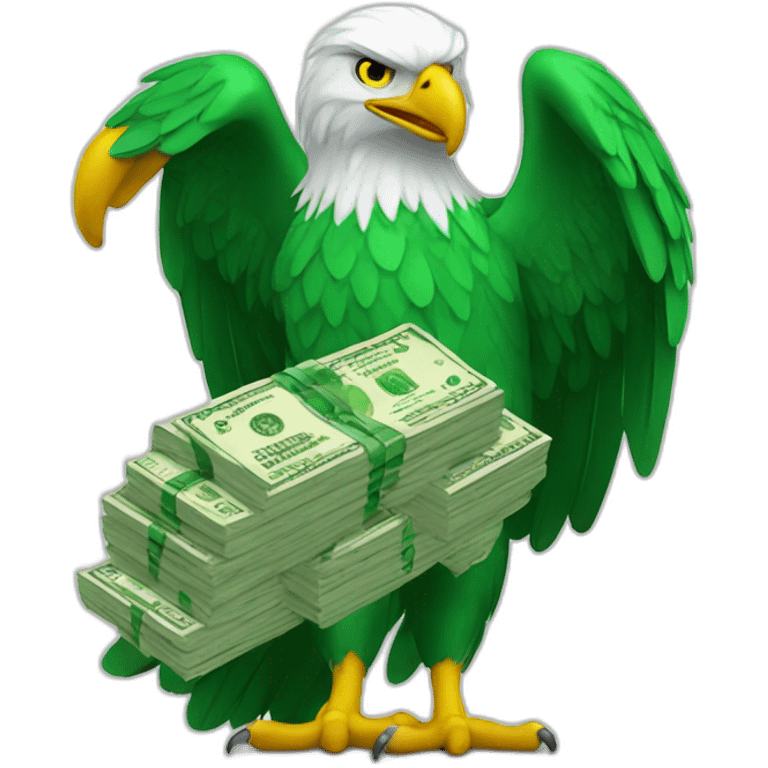 green eagle with money emoji