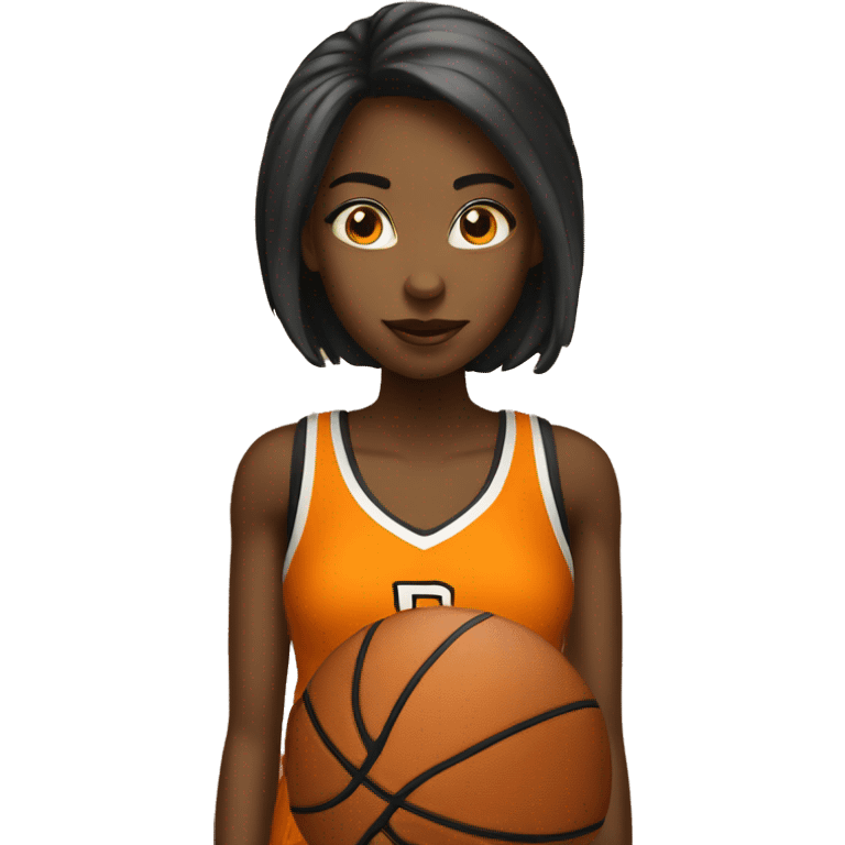 Basketball girl black emoji