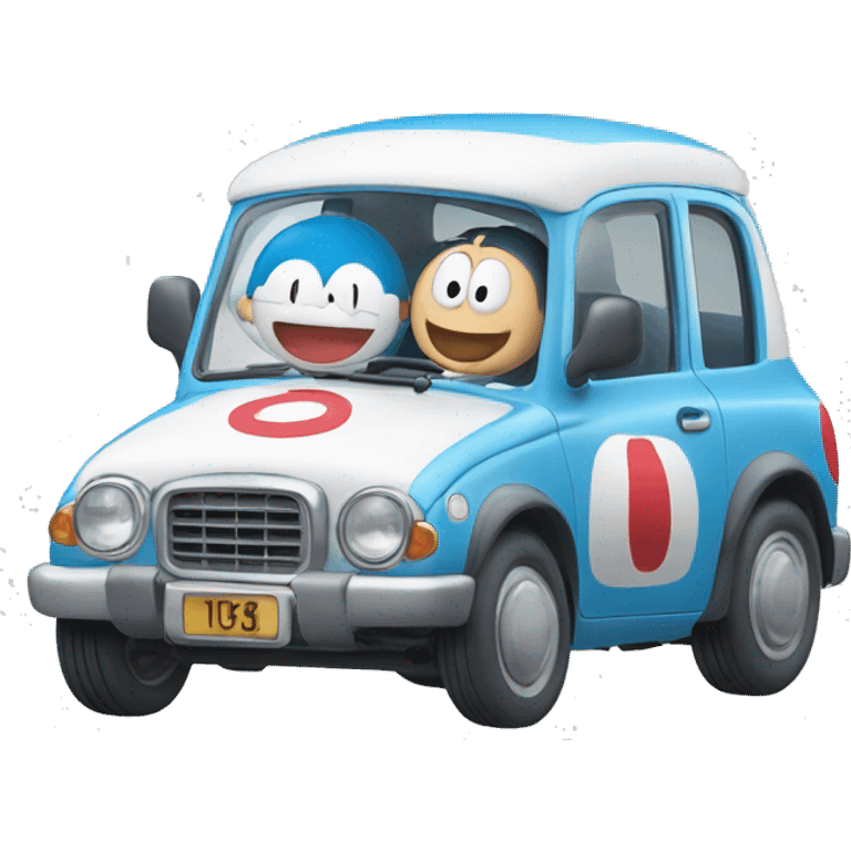 Doraemon driving car emoji