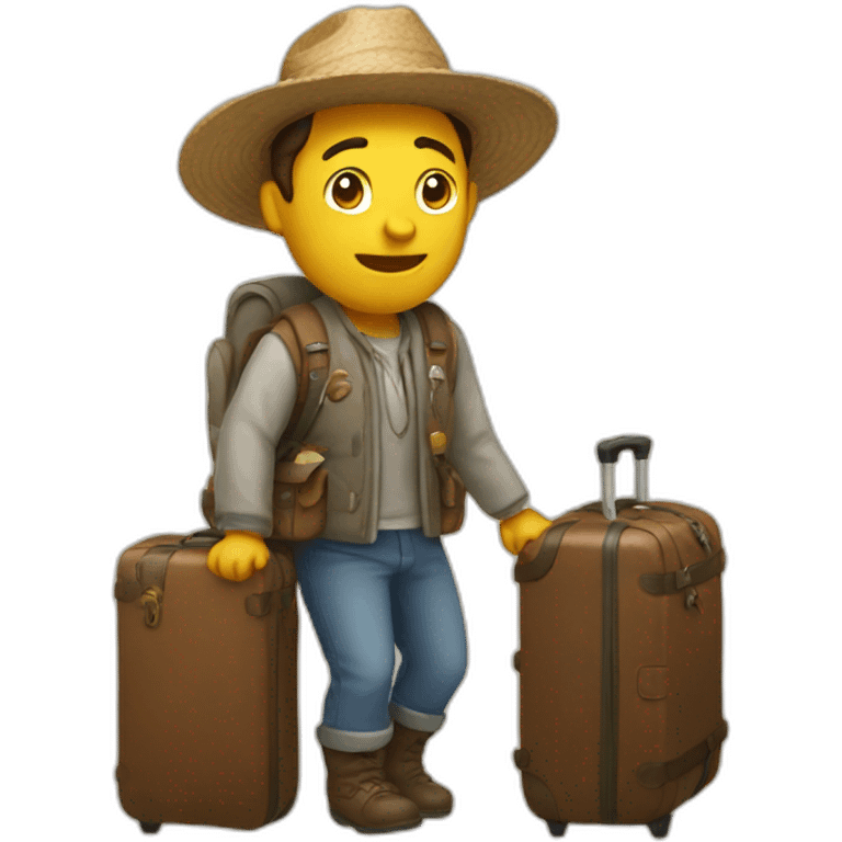 a traveler with a dumb emoji