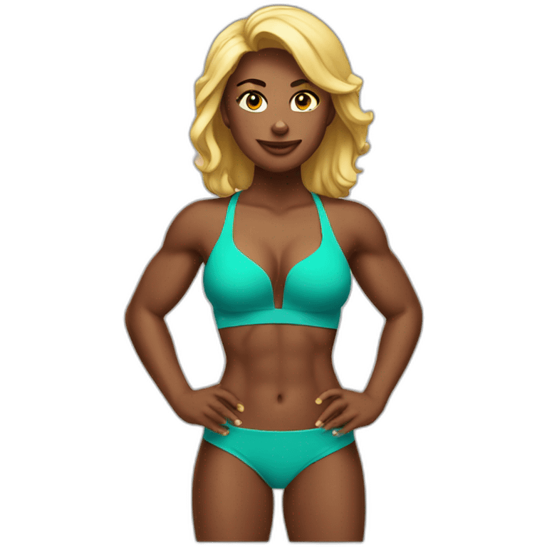 Muscular woman bikini emoji