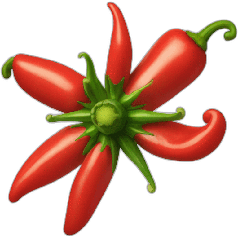 Red Hot Chili Peppers asterisk , 3D , 3/4 view emoji