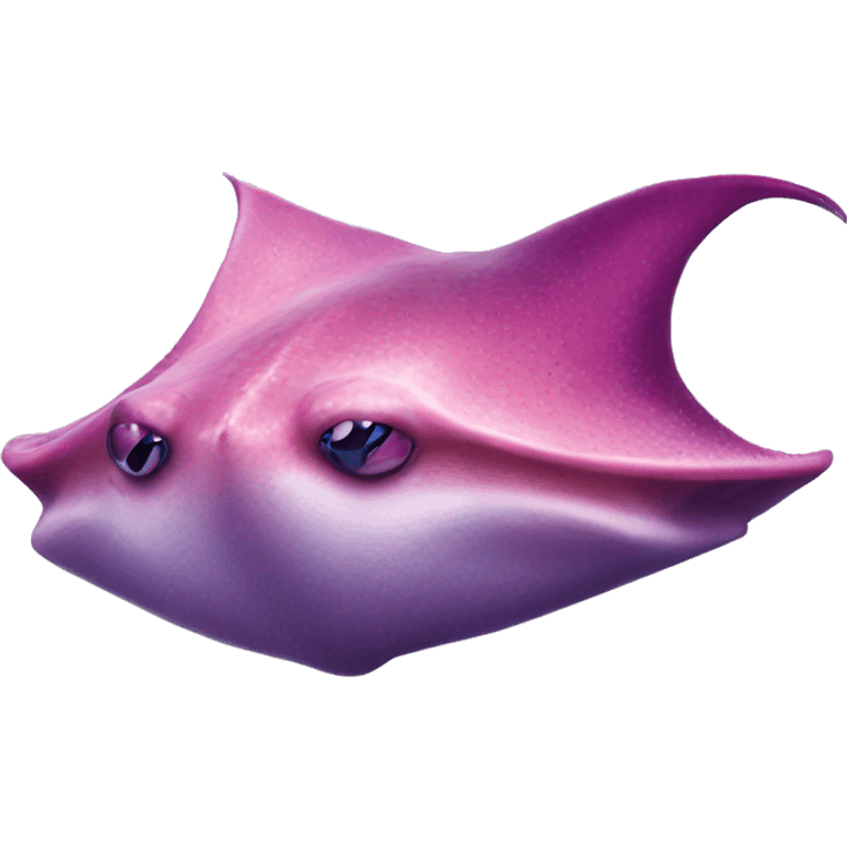 Majestic, realistic, pink and purple stingray  emoji