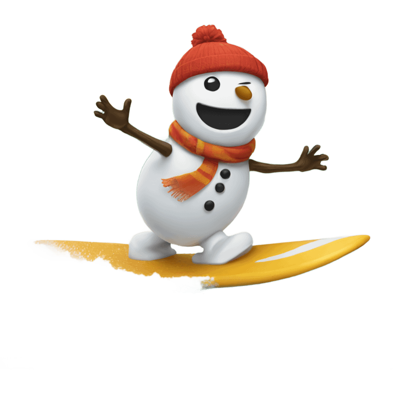 Surfing snowman emoji