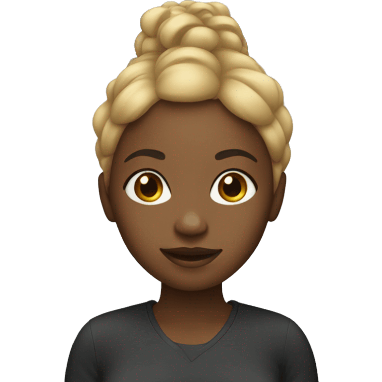 black girl with honey blonde hair emoji