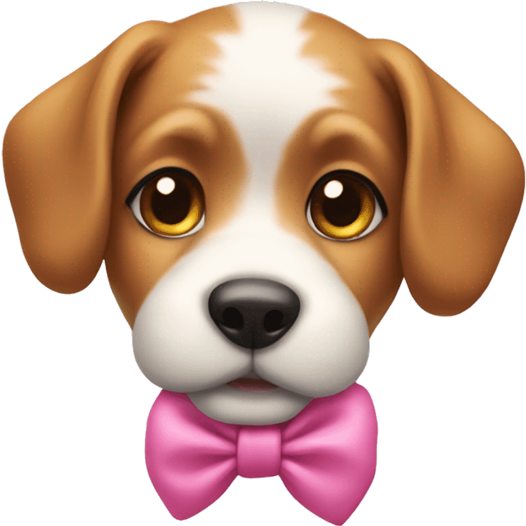 cute dog with a pink bow emoji