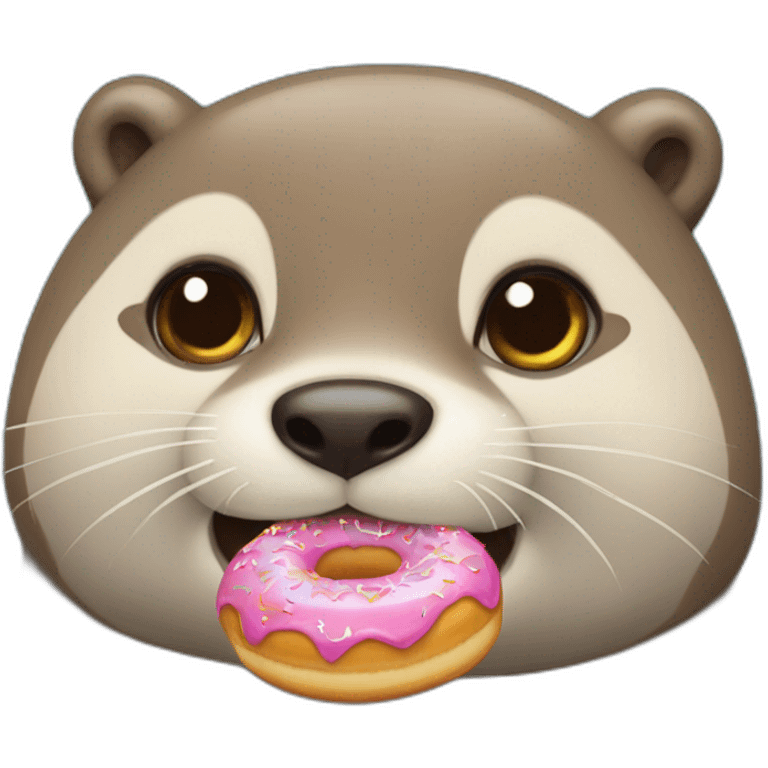 Une loutre qui mange un donut  emoji