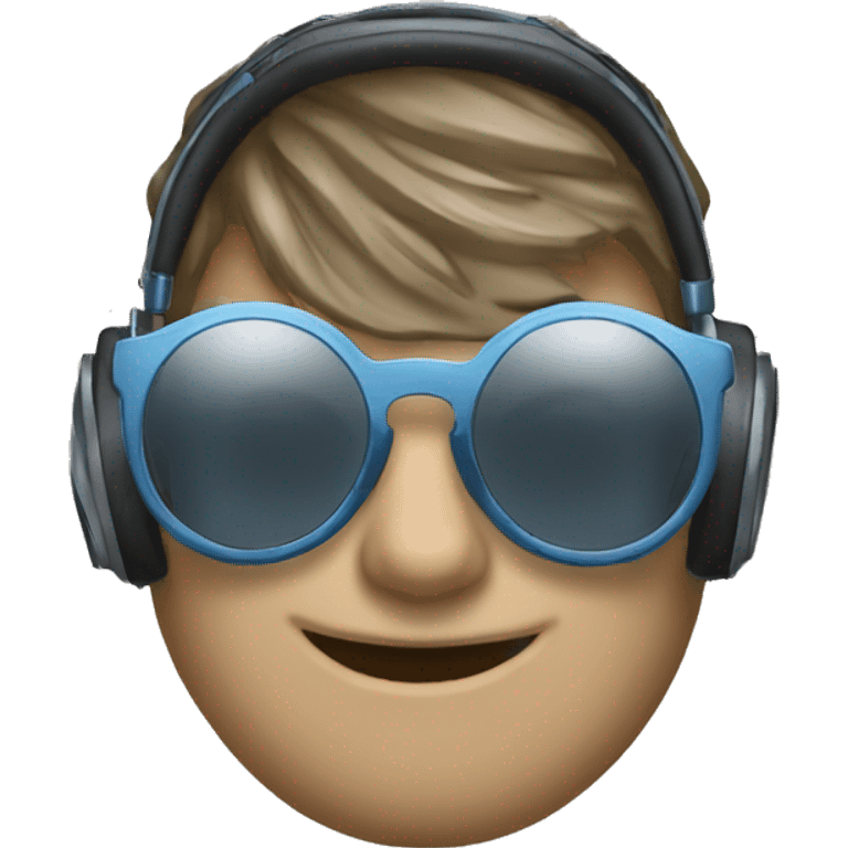 Emoji porteur de lunette et un casque audio emoji