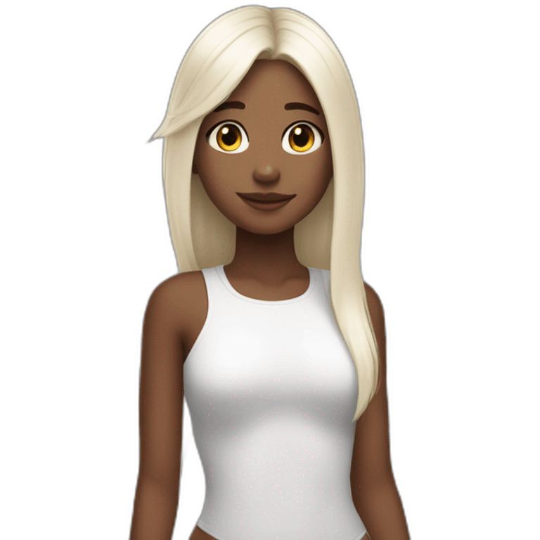 girl with angel wings on her back and white straight hair emoji