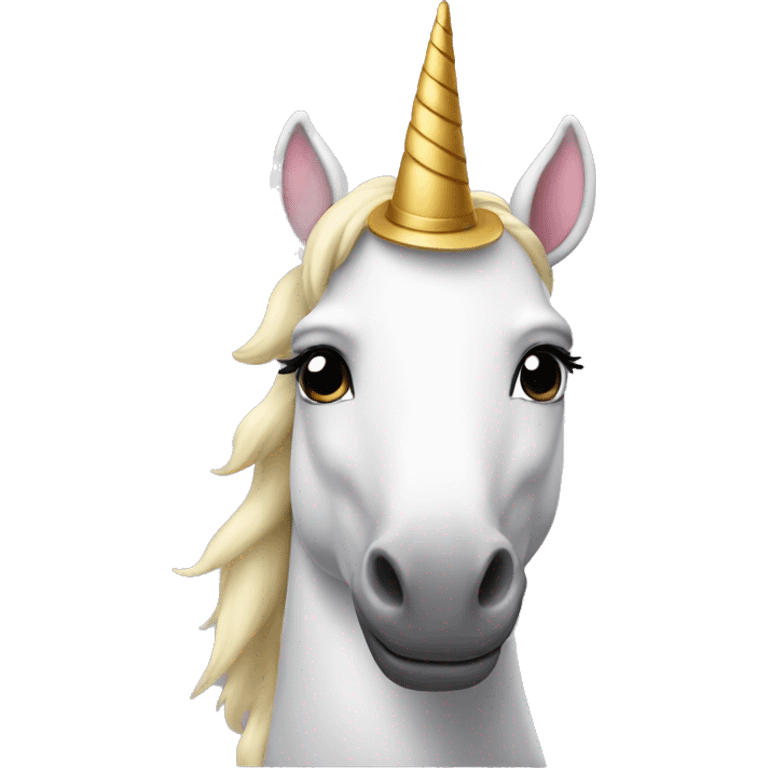 Unicorn wearing a hat emoji