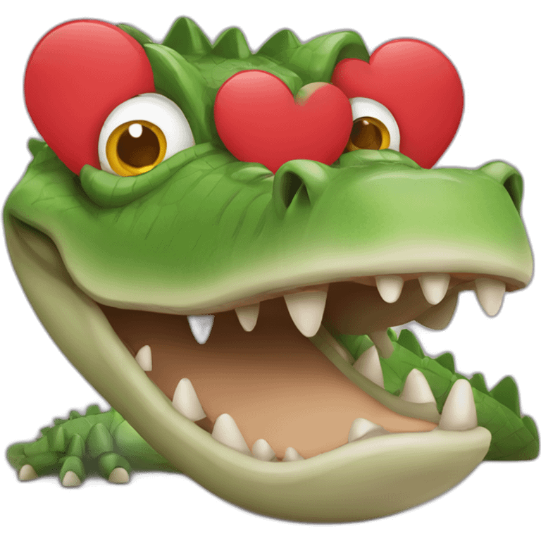 crocodile with heart eyes emoji