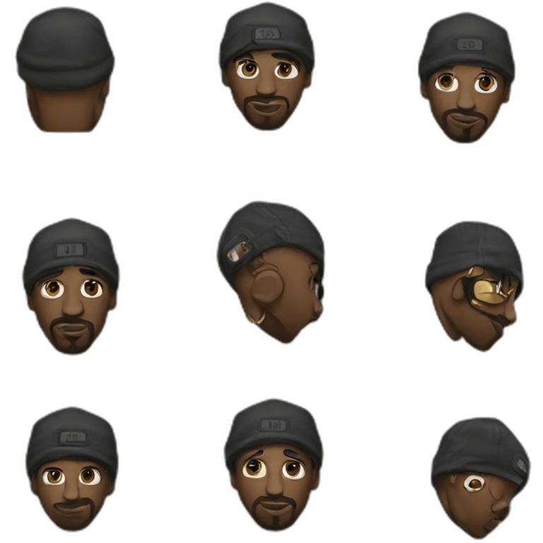 Tupac Shakur rapping emoji