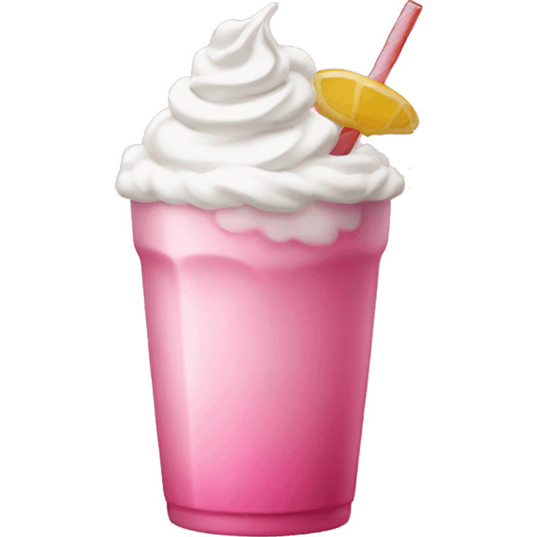 Pink drink with whipped cream  emoji