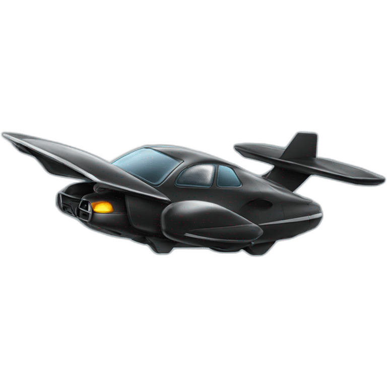 Black flying Car with wings emoji