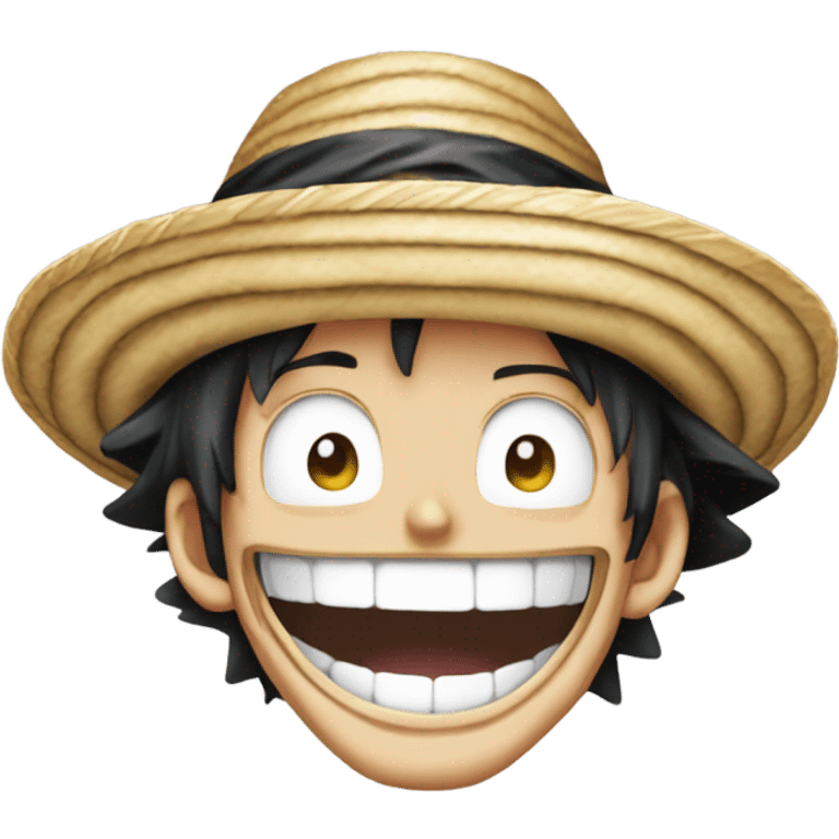 Straw hat luffy in 5th gear form laughing emoji