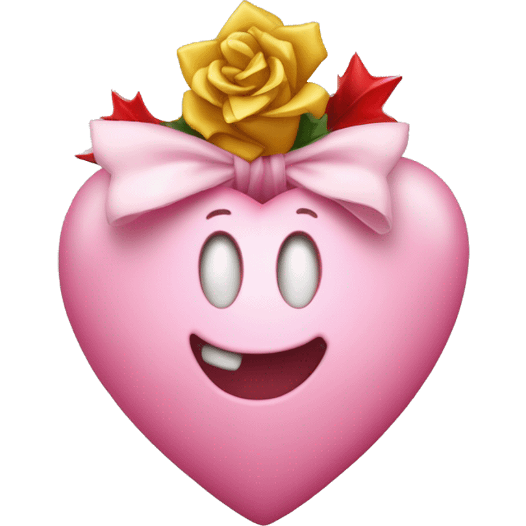 Corazón rosa con Navidad  emoji