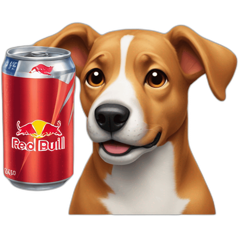 Dog drinking Red Bull emoji