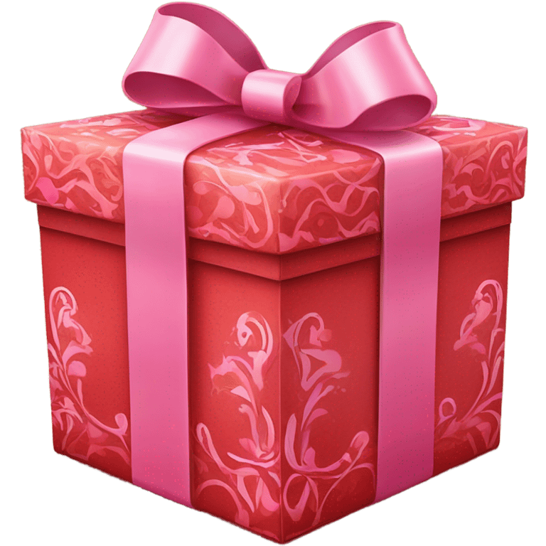 Extravagant Red and pink valentines gift box  emoji