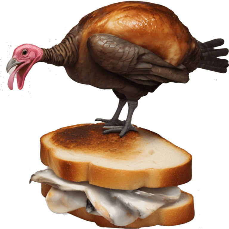 Turkey with black Burnt toast and oyster emoji