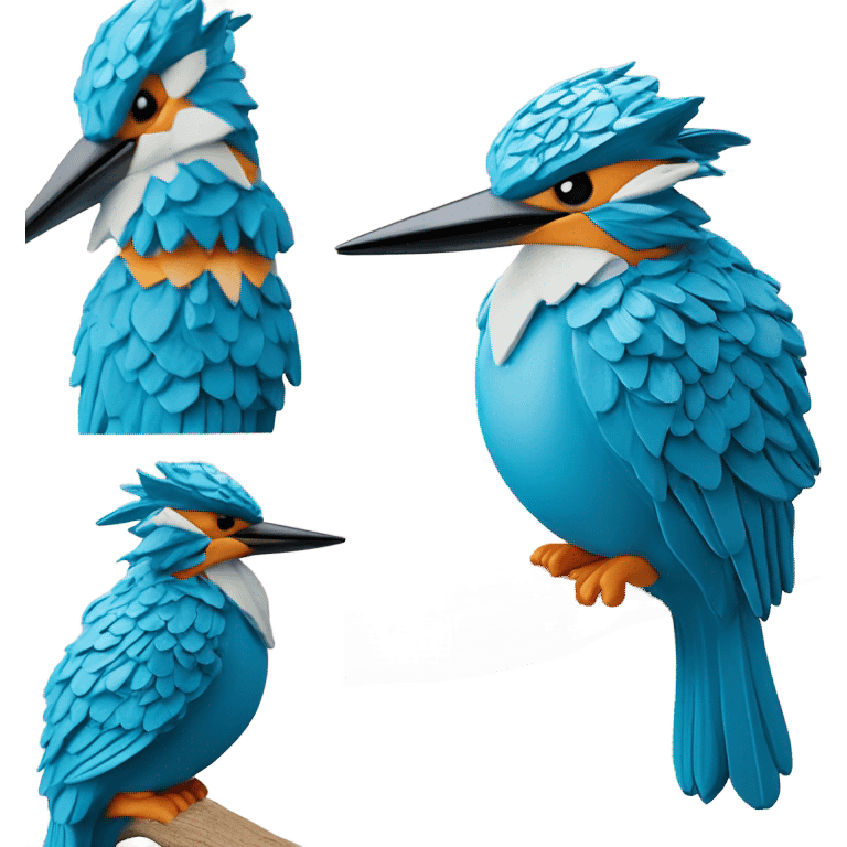 Kingfisher made of blue cheese emoji