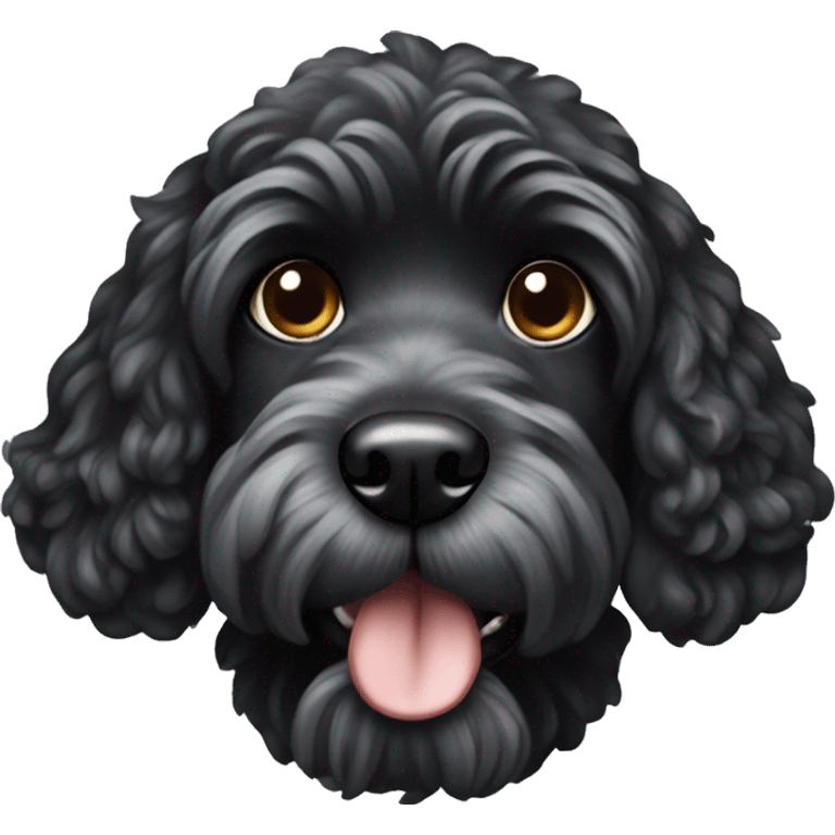 Dog black cockapoo emoji