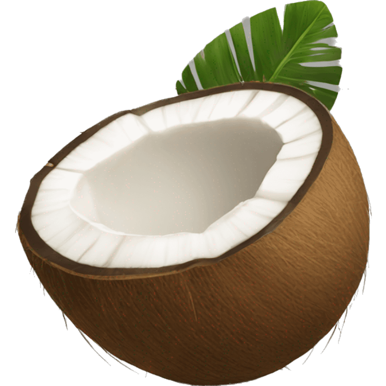 half open coconut  emoji