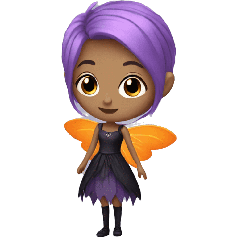 Gothic fairy with Orange hair and violet dress emoji