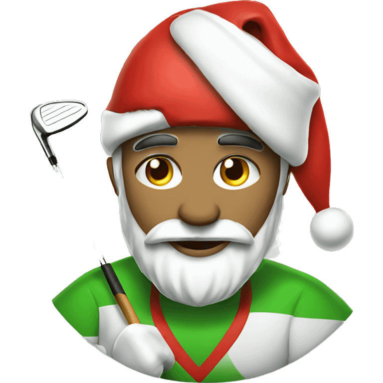 Golfer with Santa hat emoji