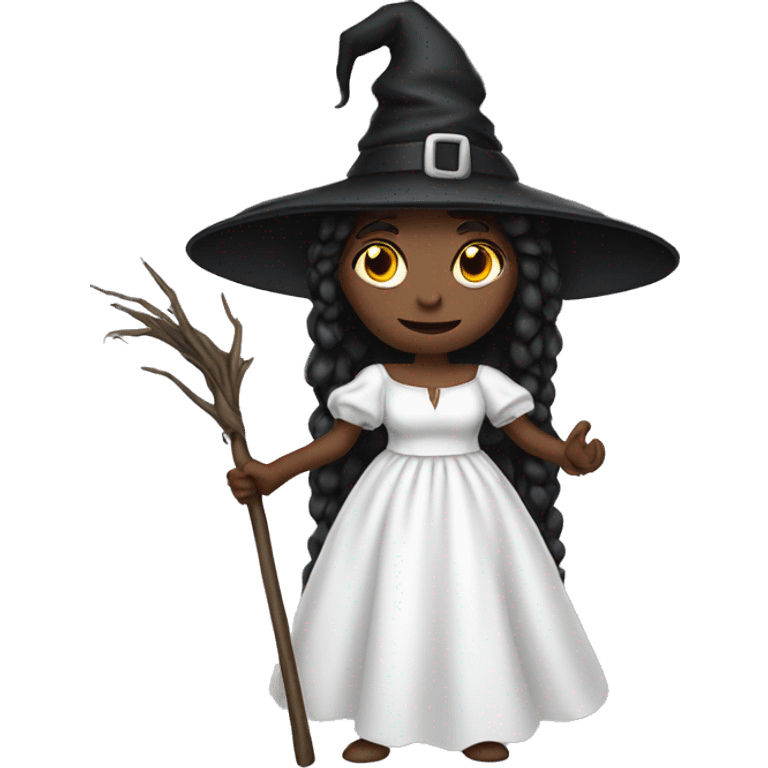 witch whit white dress emoji