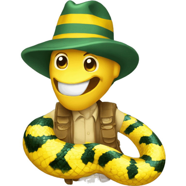 serpiente con pañuelo scout amarillo emoji