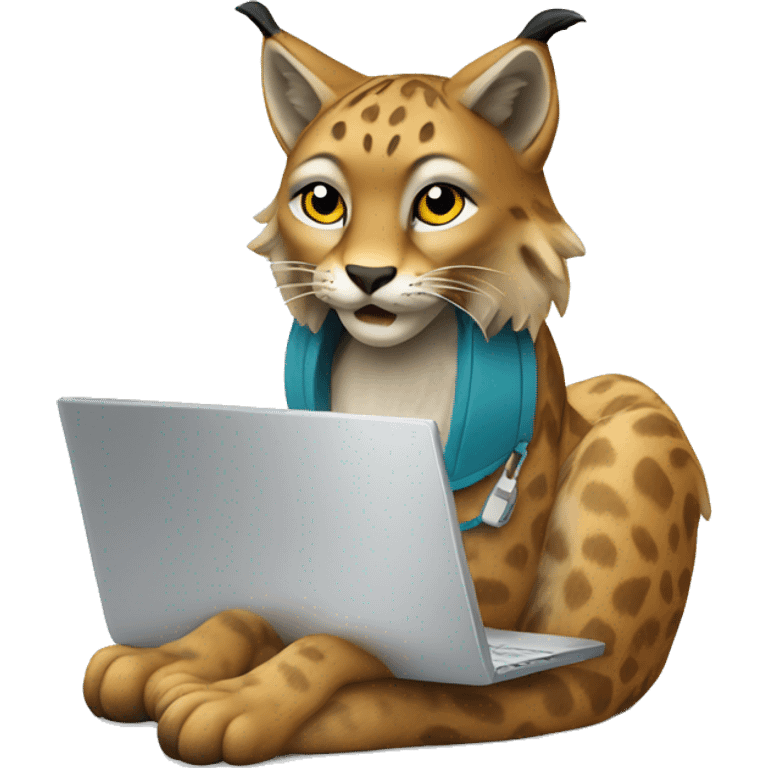 A lynx with a laptop emoji