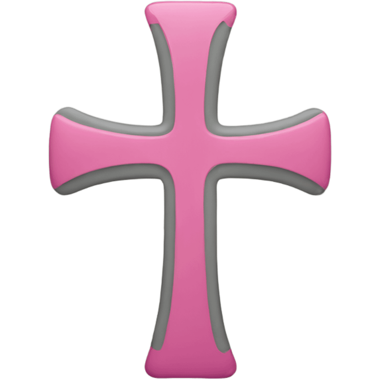 A pink cross on gray background  emoji