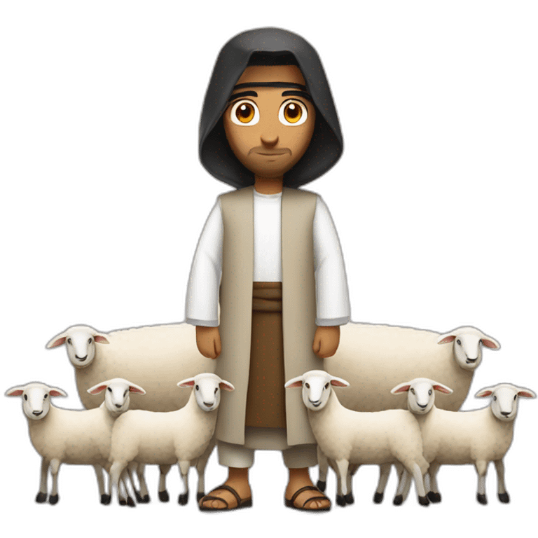 arab stands behind sheep emoji